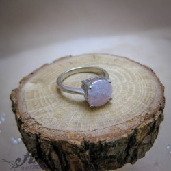 Сребърен  пръстен с розов нефрит  R-1051
